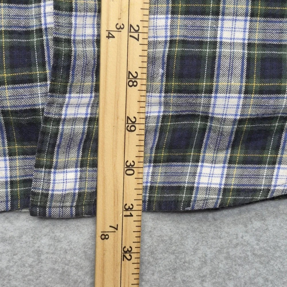 VTG Polo Ralph Lauren Elliott Shirt Mens M Blue White Plaid Button Down Cotton
